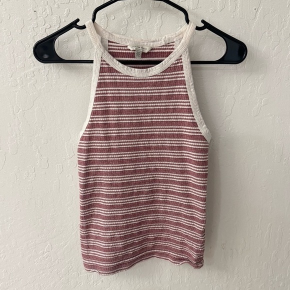 Lucky Brand Tops - Lucky Brand Women’s Stripe High Neck Red White Tank Top Small